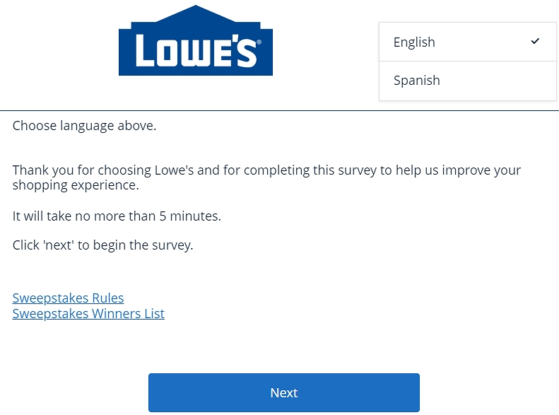www.lowes.com/survey page official